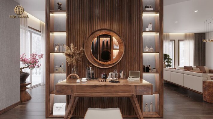 Bàn trang điểm gỗ óc chó