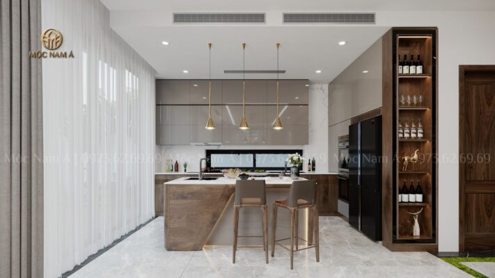 Không gian phòng bếp thoáng đãng