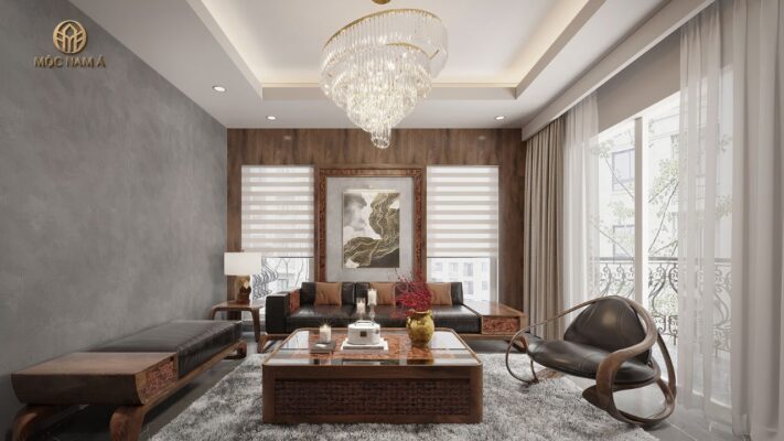 Không gian tiếp khách đơn giản mà sang trọng